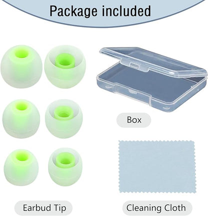 Earbud Replacement Tips Silicone Earbud Tips Earbud Covers Fit for in-Ear Headphones (Inner Hole 3.8mm -5.1mm) Earbud Rubber Tips Eartips 9 Pairs S/M/L