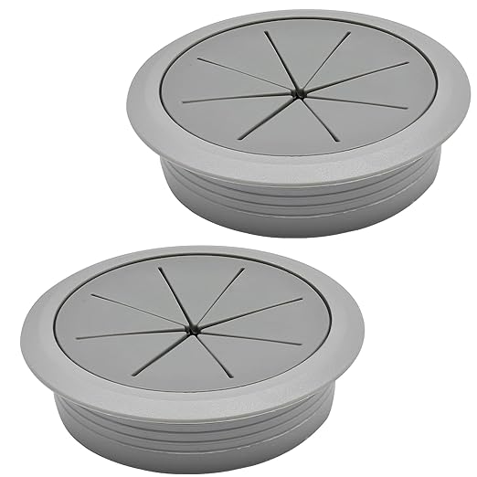 BOPOREAE 2 Pcs Desk Grommet 3-1/8" (80mm), Desk Hole Cover for Cables