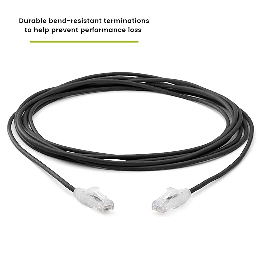 TRUECABLE Cat6 Component Rated Patch Cable, Unshielded (U/UTP), 14ft, Black, 28AWG Solid Copper, Snagless 10G High-Speed Ethernet Cable, PoE++ 4PPoE 100W, UL Listed, RoHS-3, 5 Pack
