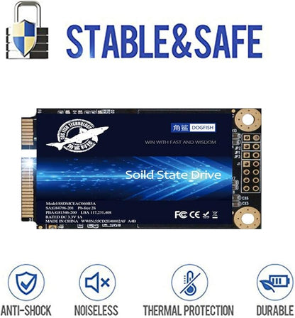 SSD mSATA 1TB Dogfish Internal Solid State Drive High Performance Hard Drive for Desktop Laptop SATA III 6Gb/s Includes SSD 16GB 32GB 60GB 64GB 120GB 128GB 240GB 250GB 480GB 500GB 1T (1TB MSATA)
