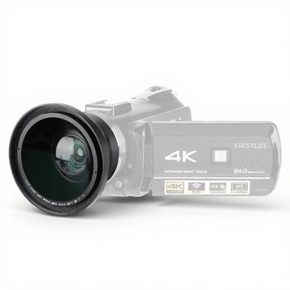 37mm 0.39X Professional HD Wide Angle Lens with Macro Lens and 37mm Phone Clip for Camcorder DSLR Camera