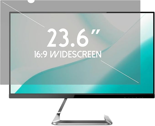 ANBAC 23.6 Inch Desktop Privacy Screen Shield for 16:9 Wide Monitor - Anti Glare Computer Privacy Screen Cover | Blue Light Blocking Screen Protector | Scratch Resistant UV Filter | Attachment Type