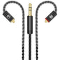 Premium HiFi IEM Cable - Silver-Plated 3.5mm to MMCX Cord, Lossless-Sound in-Ear Monitor Cables for Vibes 201/202, Shure SE215/315/425/535/846-Black (HC001)