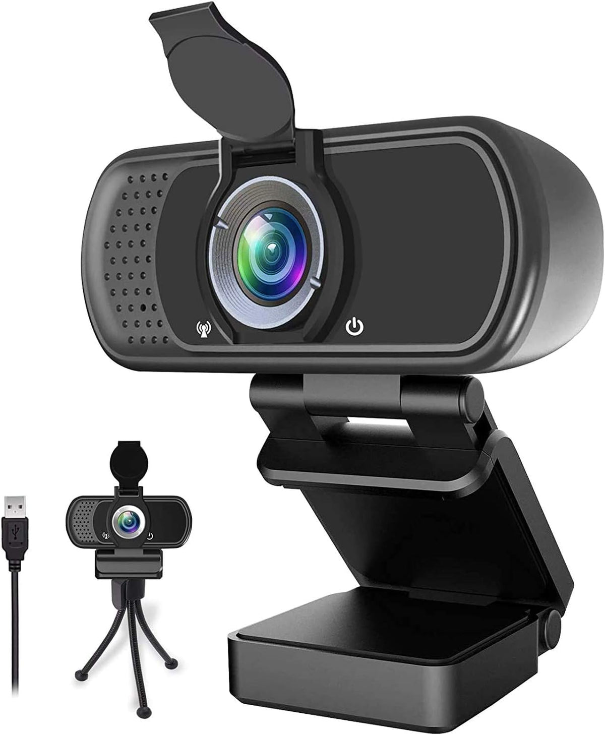 ZIQIAN 1080P Webcam with Microphone, USB Web HD Camera for PC, Laptop&Mac