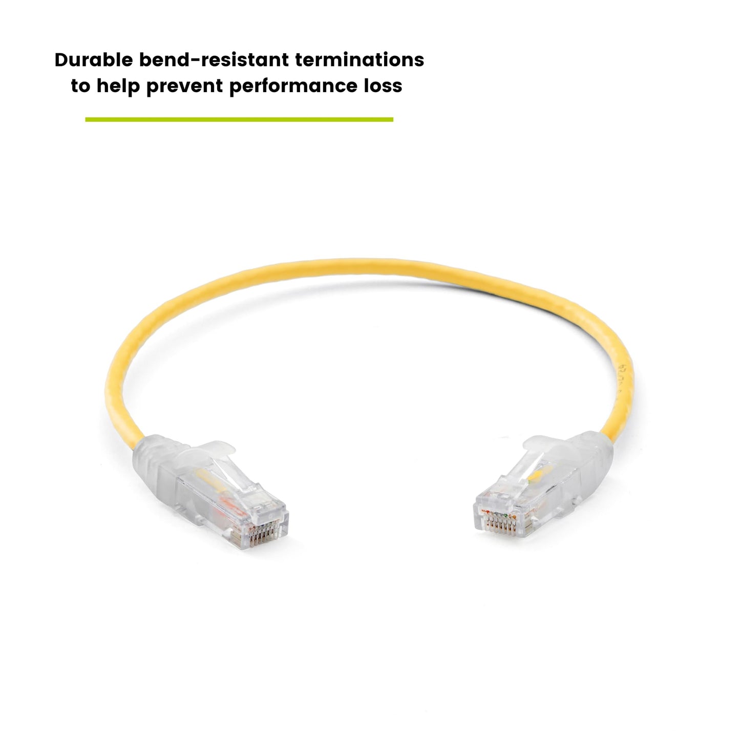 TRUECABLE Cat6 Component Rated Patch Cable, Unshielded (U/UTP), 1ft, Yellow, 28AWG Stranded Pure Copper, Snagless 10G High-Speed Ethernet Cable, PoE++ 4PPoE 100W, UL Listed, RoHS-3, 1 Pack