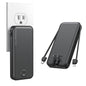 Nusyddy Portable Charger 10000mAh Fast Charging w/Built-in Wall Plug White