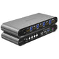Terived 4 Computers 2 Monitors USB 3.0 HDMI KVM Switch 4K@60Hz with Hotkey Switching, Automatic Switching 4 Port Dual Monitor, Aluminum, Digital Display, USB 3.0 Audio/Mic, EDID, HDR10 with Cables