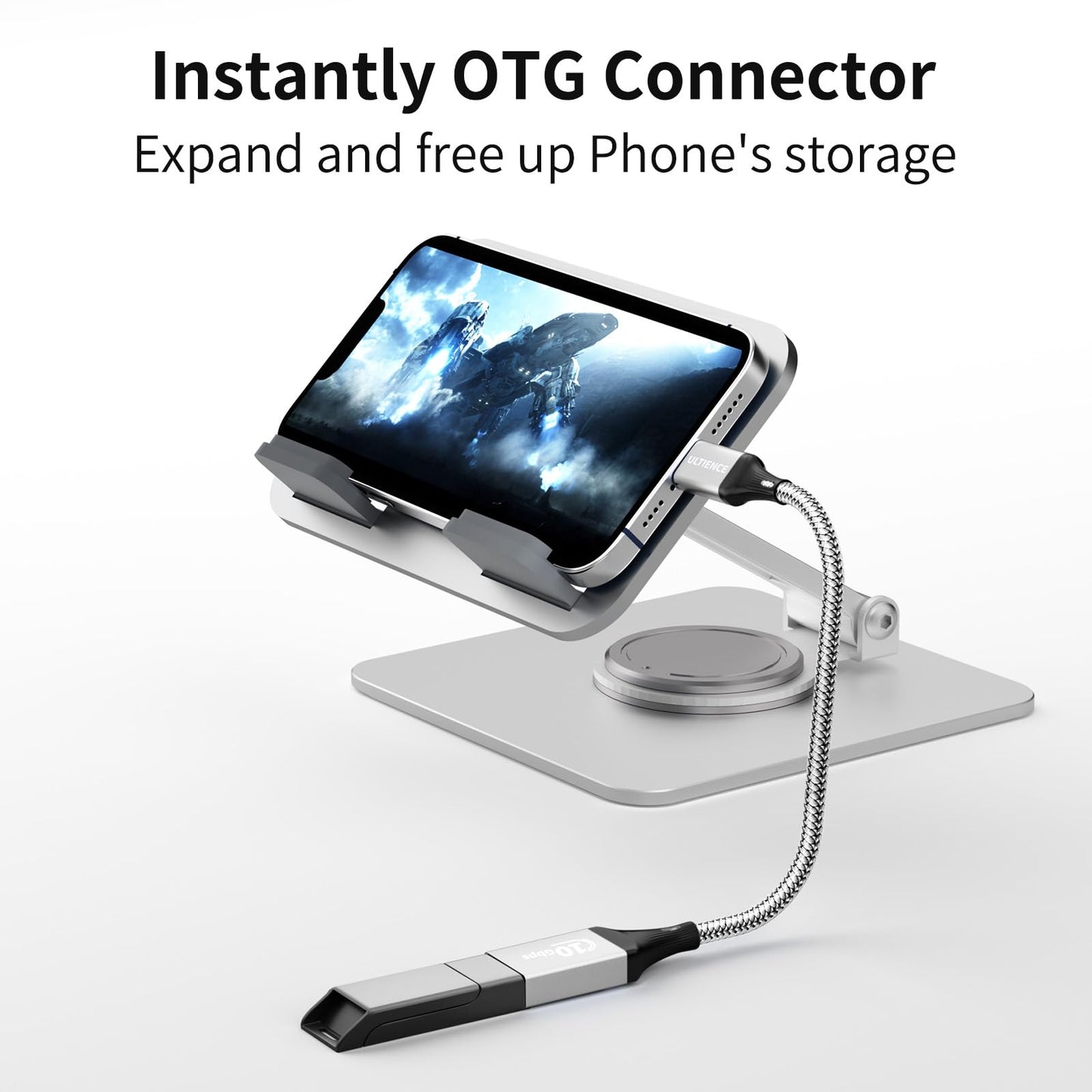 USB C to USB 3.0 Adapter 2 Pack, 10Gbps SuperSpeed - Thunderbolt3 OTG Cable Compatible with MacBook Pro/Air, iPhone 17 16 Pro Max, Samsung S25/S24/S23 (0.59ft, Silver)