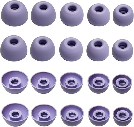 Replacement Earbud Tips for Powerbeats Pro2 Ear Tips [10 Pairs] – XL/L/M/S/XS Silicone Earbuds Tips Compatible with Beats Studio Buds/Beats Fit Pro/Solo Buds, Purple