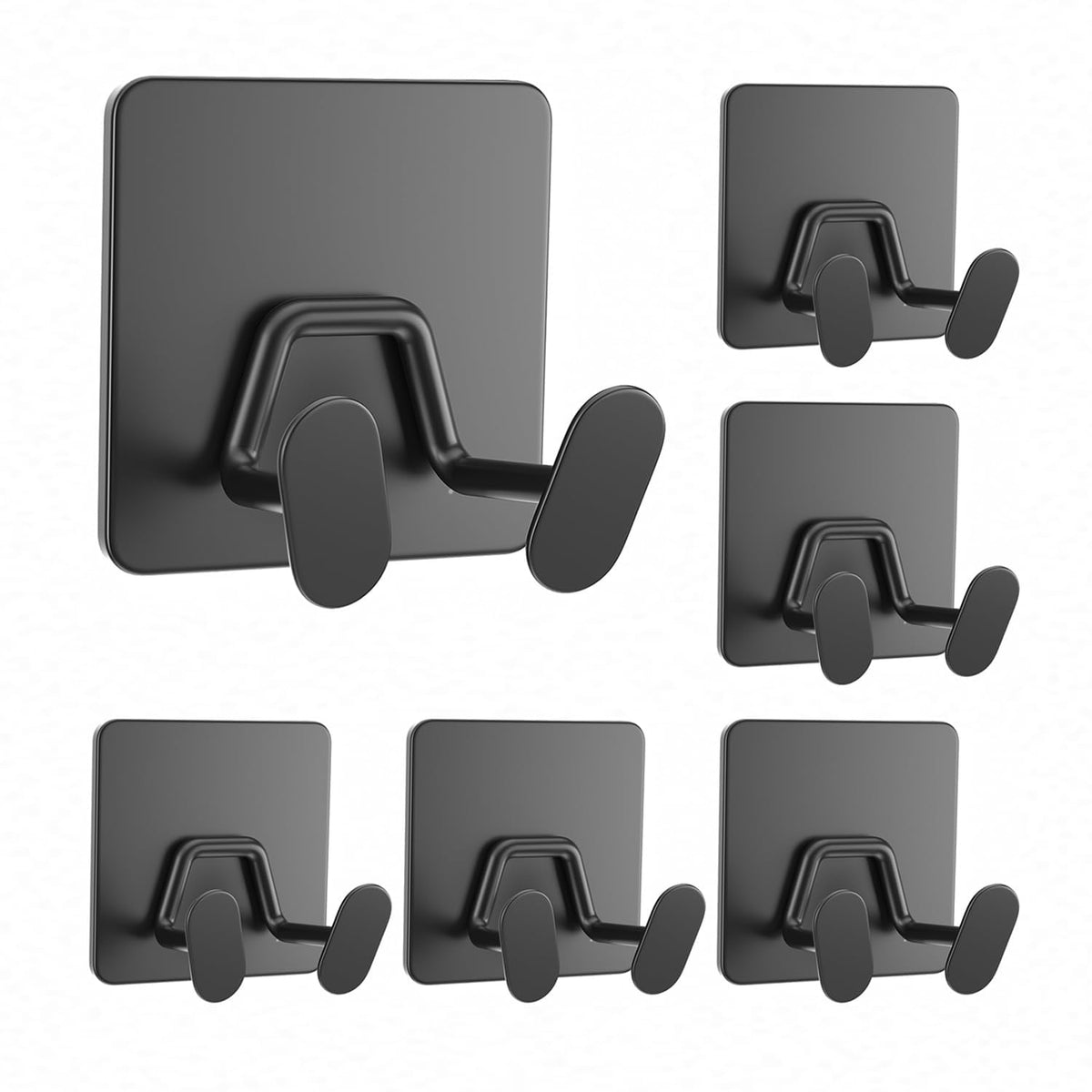Adhesive Shower Hooks for Inside - Extra Sticky Razor Holder, White 4 Pack