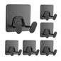 Adhesive Shower Hooks for Inside - Extra Sticky Razor Holder, White 4 Pack