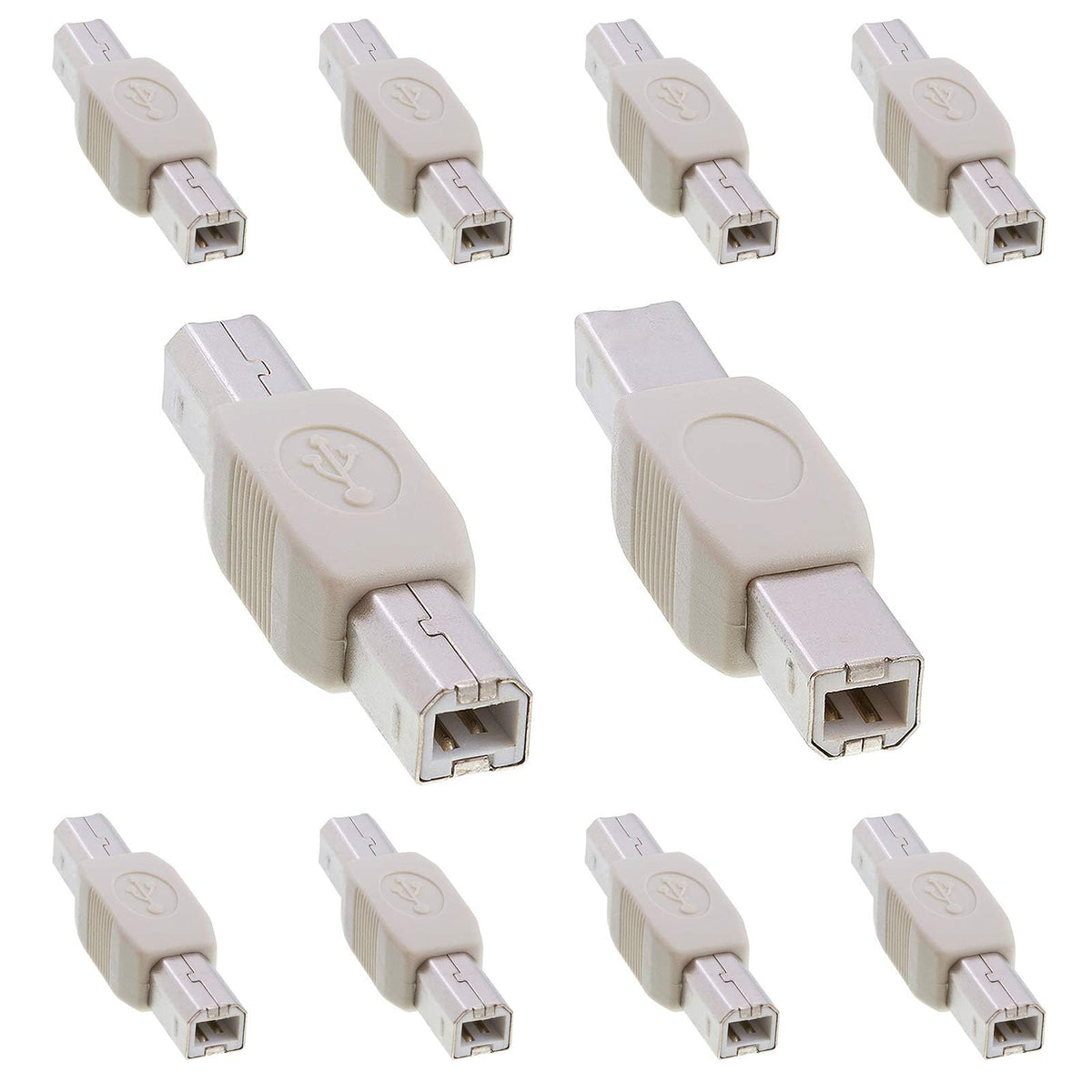 Cmple - USB B to B Adapter USB 2.0 Female to Female Coupler Jack to Jack Connector Converter for Printer Cable Scanner HDD External Hard Drive - 10 Pack