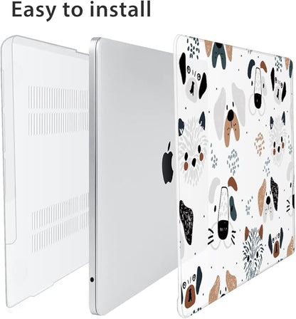 Compatible with MacBook Air 13 inch Case 2025 2024-2022 M4 A3240 M3 A3113 M2 A2681, Plastic Hard Shell&Keyboard Cover&Screen Film&Webcam Cover for MacBook Air 13.6 inch Case, Funny Dog