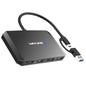 WAVLINK USB C or USB 3.0 to Dual HDMI/DisplayPort Adapter, Displaylink Monitor Splitter Extended Display for Dual Monitor 4K@60Hz, HDMI/DP Splitter Compatible with Mac M1-M5/Neo,Window Laptop-Silver