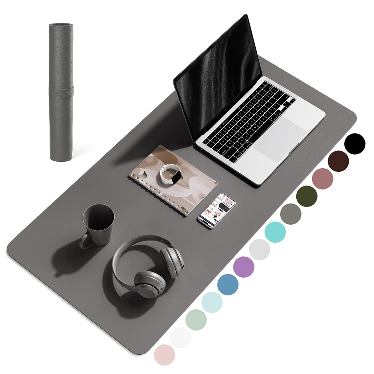 YSAGi Non-Slip Leather Desk Pad, Waterproof Laptop Computer Desk Keyboard Mat, Table Protector Blotter Mat, Large Mouse Pad for Office/Work/Home/Decor(Black, 31.5" x 15.7")