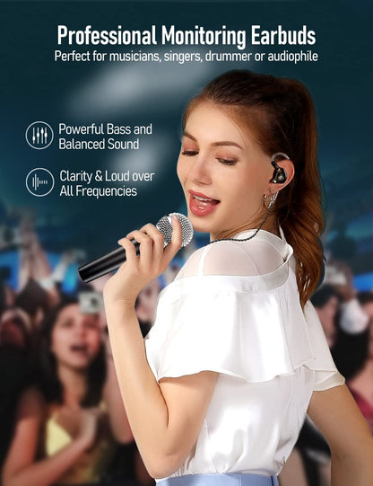 Audiovance Vibes 201 HiFi Wired Earbuds in Ear Monitor Headphones