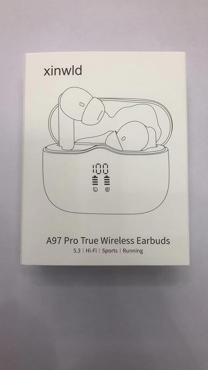 Wireless Earbuds, Bluetooth 5.4 Headphones in Ear with 4 ENC Noise Cancelling Mic, New Wireless Earphones HiFi Stereo Deep Bass 40H Playtime, in-Ear Bluetooth Earbuds LED Display IP7, USB-C, Violet
