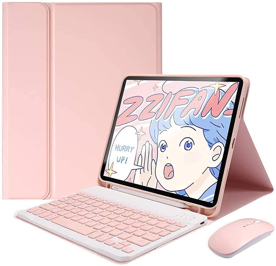 Keyboard Case for iPad Mini 7th(A17 Pro) 2024/Mini 6th Generation with Mouse,Case for iPad mini7/mini6 with Detachable Wireless Bluetooth Keyboard Pencil Holder Slim Smart Cover, Sky Blue