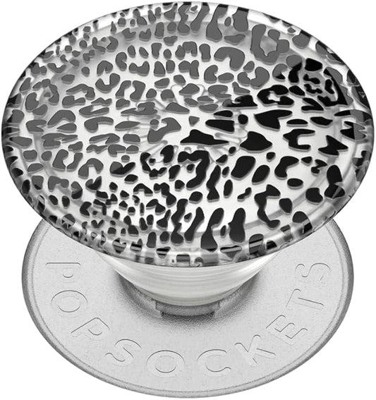 PopSockets Adhesive Phone Grip, Holder, Phone Stand, Plants - Translucent Black Leopard