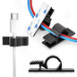 XHF 100pcs Adhesive Cable Wire Clips Black, Outdoor Cable Management Wire Organizer Cord Holder for Under Desk, Car, Wall, TV PC Ethernet Cable