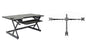 Rocelco 32" Height Adjustable Standing Desk Converter - Sit Stand Computer Workstation Riser - Dual Monitor Retractable Keyboard Tray Gas Spring Assist - Black (R EADRB2)