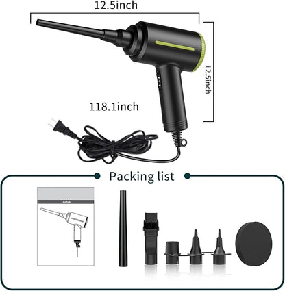 DOROBEEN Compressed Electric Air Blower, Handheld 500W 40000RPM Powerful Cored Air Duster for Computer Keyboard Electronics Cleaning