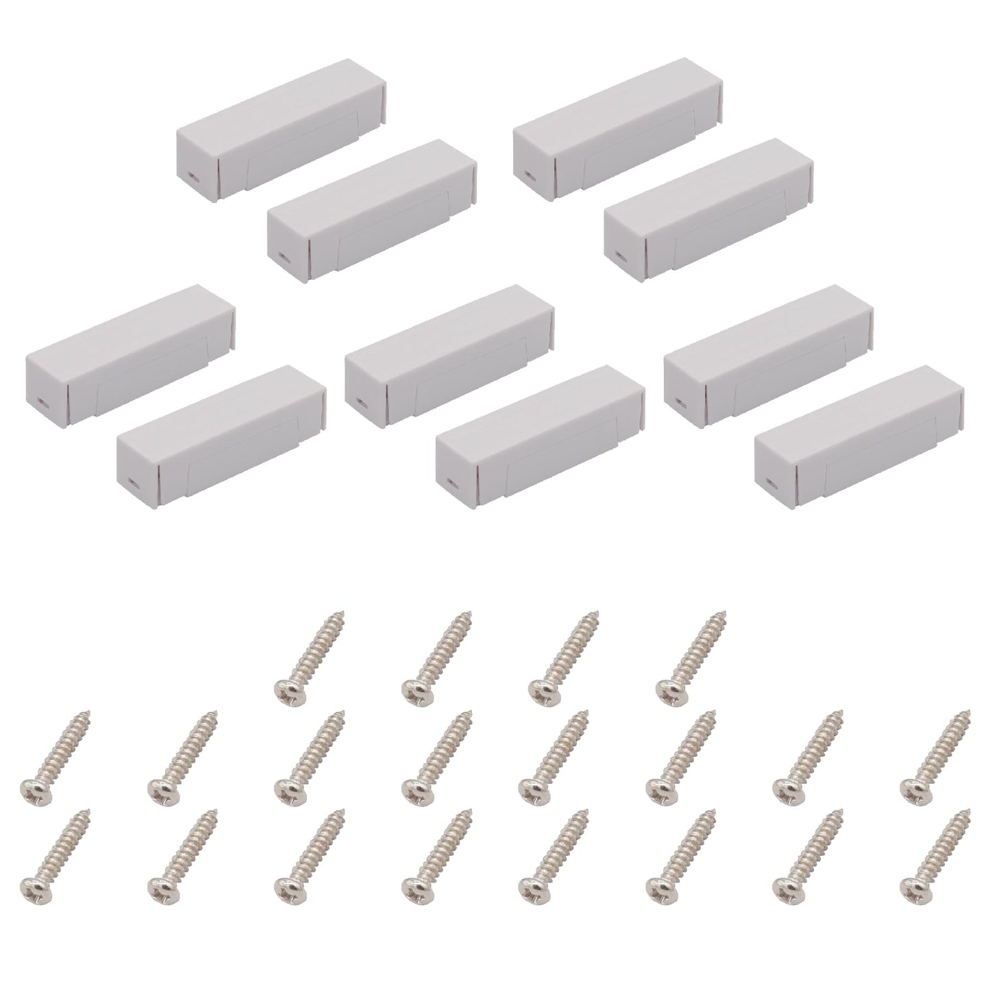 FOCMKEAS 5Pcs Magnetic Reed Switch Wired Surface Mount Normally Closed NC Contact Sensor Alarm Magnetic Door Switch with 2 Wires, ABS White, MC-44b