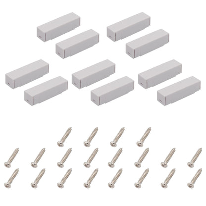 FOCMKEAS 5Pcs Magnetic Reed Switch Wired Surface Mount Normally Closed NC Contact Sensor Alarm Magnetic Door Switch with 2 Wires, ABS White, MC-44b