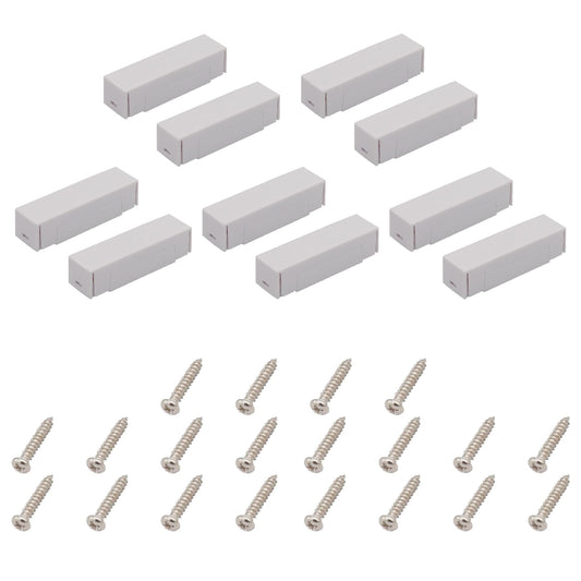 FOCMKEAS 5Pcs Magnetic Reed Switch Wired Surface Mount Normally Closed NC Contact Sensor Alarm Magnetic Door Switch with 2 Wires, ABS White, MC-44b
