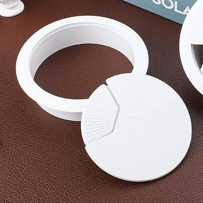 TuTuYa 8PCS Desk Grommet, Desk Grommet 50mm(2Inch) Desk Cable Grommet Desk Cable Hole Covers with Hole Saw, Ideal Solution for Office and Home Table Cable (White, 2Inch_50mm)