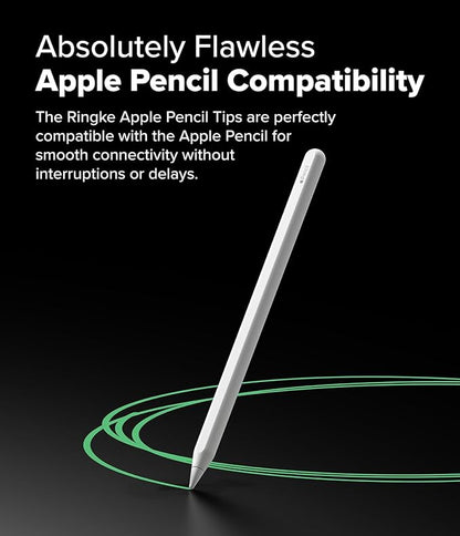 Ringke Apple Pencil Tips [3 Pack/Replacement for All Generations] Compatible with Apple Pencil Pro, 1st, 2nd Gen, USB-C Accessories, Chunky & Solid Feel Nib - 2B (Matte Light Gray)