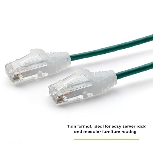 TRUECABLE Cat6 Component Rated Patch Cable, Unshielded (U/UTP), 3ft, Green, 28AWG Solid Copper, Snagless 10G High-Speed Ethernet Cable, PoE++ 4PPoE 100W, UL Listed, RoHS-3, 1 Pack