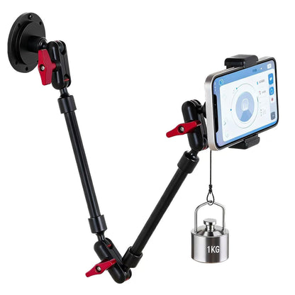 Wall Mounted Phone Holder Magic Arm 360° Rotation Adjustable Metal Base Screw in Wall Sturdy for Kitchen Bedroom Home 22 Inch ABS Phone Clip