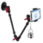Wall Mounted Phone Holder Magic Arm 360° Rotation Adjustable Metal Base Screw in Wall Sturdy for Kitchen Bedroom Home 22 Inch ABS Phone Clip