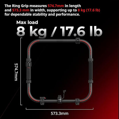 SMALLRIG Stabilizer Handheld Ring Grip for DJI RS 2 / RS 3 Pro/RS 4 / RS 4 Pro Gimbal, Supports Various Controls, Integrated Foldable Design, Max Load 17.6 lb - 4328
