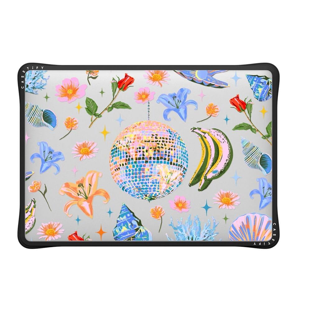 CASETiFY Impact MacBook Air 13" (M1/Intel) Case [Cushioned Impact Corners/Scratch-Resistant/Anti-Slip Grip] - Disco Magic - Clear Black
