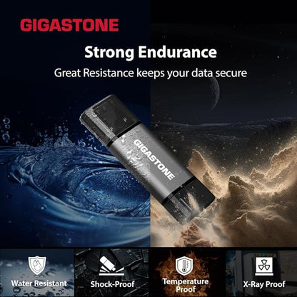 GIGASTONE 32GB Dual Flash Drive (2 Pack) Z40 USB 3.2 Gen 1, 2-in-1 Type-A & Type-C, 100MB/s Ultra Fast, Head Cap Design, Plug & Play for Smartphone/PC/Mac/TV/Car Audio, USB 2.0/3.0/3.1 Compatible