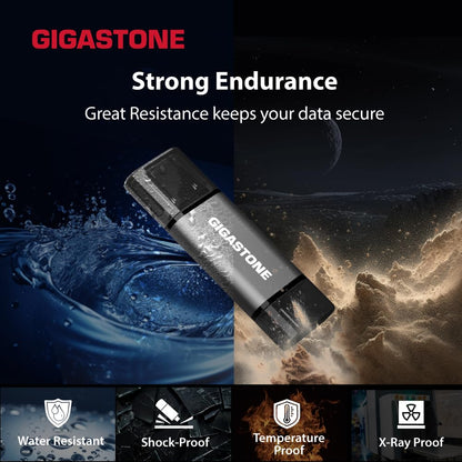 GIGASTONE 128GB Dual USB Flash Drive 2-Pack, USB 3.2 Gen 1, 2-in-1 USB C+A, Speed Up to 100MB/s, Head Cap Design Thumb Drive, Plug & Play for Smartphone/PC/Mac/TV/Car Audio, USB 2.0/3.0/3.1 Compatible
