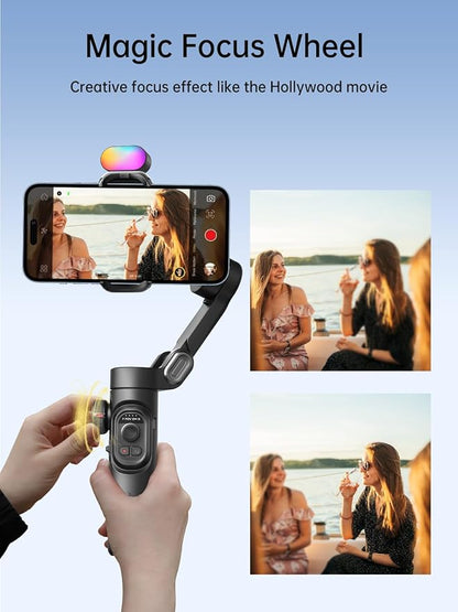 Gimbal stabilizer for Smartphone,Gesture Control/face Tracking,Magnetic Fill Light,Foldable Handheld Phone Gimbal,3-axis stabilizer TikTok YouTube Vlog Recording XE kit