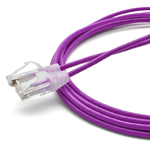 TRUECABLE Cat6 Component Rated Patch Cable, Unshielded (U/UTP), 10ft, Purple, 28AWG Stranded Pure Copper, Snagless 10G High-Speed Ethernet Cable, PoE++ 4PPoE 100W, UL Listed, RoHS-3, 1 Pack