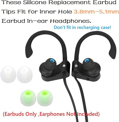 Earbuds Replacement Tips Silicone Earbud Tips Ear Gels Fit for Inner Hole from 3.8mm - 5.1mm Earphones 9 Pairs S/M/L