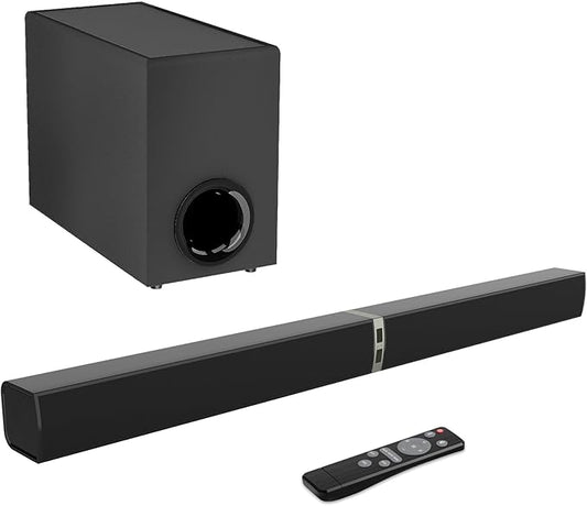 MZEIBO Sound bar with Subwoofer, 120W Bluetooth 5.0 TV Soundbar