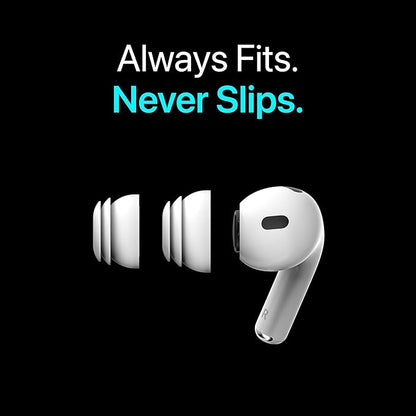 Premium Multi-Flange Eartips for AirPods Pro 1&2 (Medium) – Always Fits, Never Slips