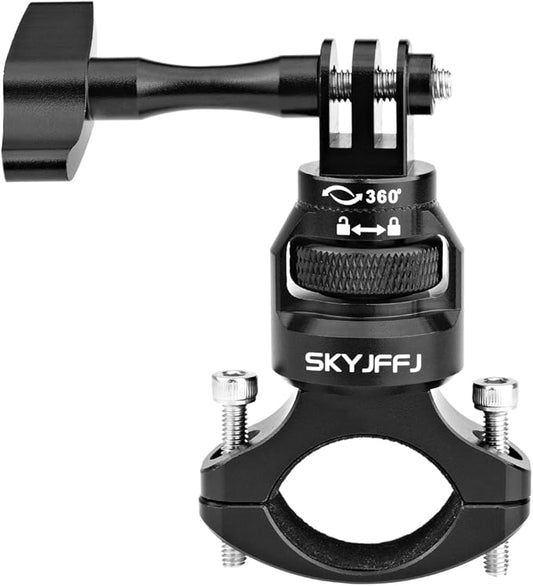 SKYJFFJ Bike Handlebar Mount for Gopro Hero 13 12 11 10 9 8 360 Degree Aluminium Alloy Motorcycle Camera Mount for DJI Osmo Insta360 AKASO and Other Action Camera