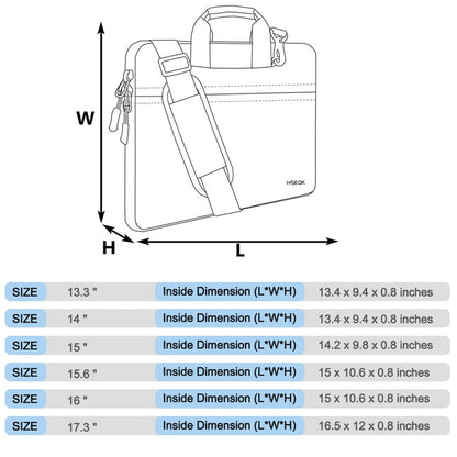 Laptop Case 15.6 inch Shoulder Bag, Durable Shockproof Protective Computer Carrying Briefcase with Multi-Pockets and Strap Compatible with Most 15.6 inch Notebooks,Black