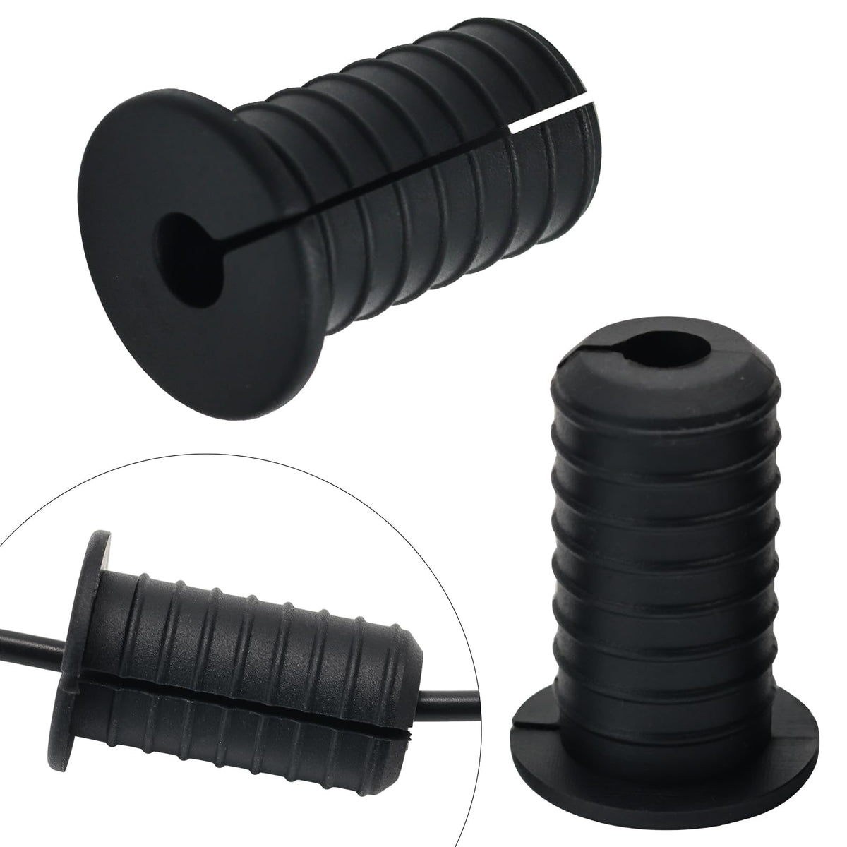 EASYEAH 2pc Black Starlink Cable Grommets 1" Silicone Wire Hole Grommet
