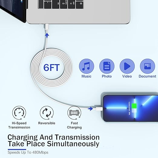 【Apple MFi Certified】Fast Charger iPhone,Fast i Phone Charging Cord 3Pack iPhone Charger Fast Charging Plug Block 6FT USB C to Lightning Cable for iPhone 14/14 Pro Max/Plus/13 Mini/12/11/XR/XS,AirPods
