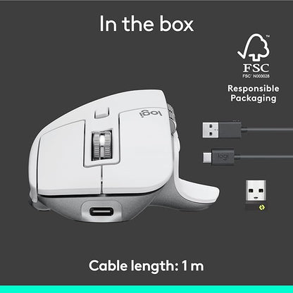 Logitech MX Master 3S Wireless Mouse Standard Edition with Logi Bolt USB Receiver + MX Creative Console: Mouse, Programmable Keys and Dial for Graphic Design, Video Editing, Adobe and More - Pale Grey