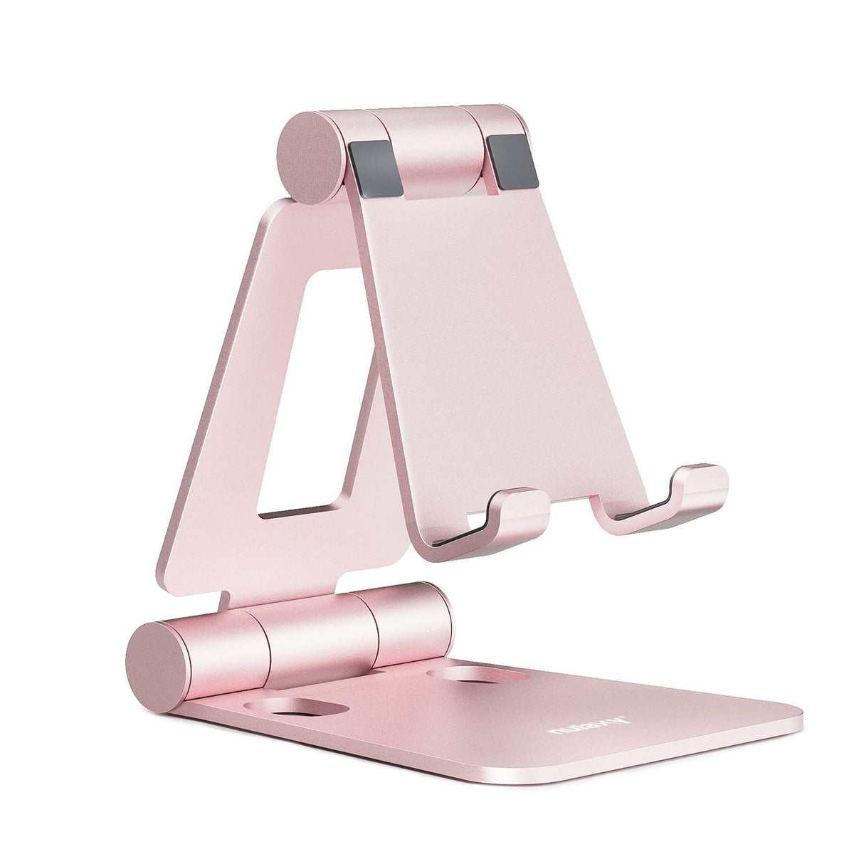 Nulaxy Full Aluminum Dual Folding Cell Phone Stand for Desk, Red
