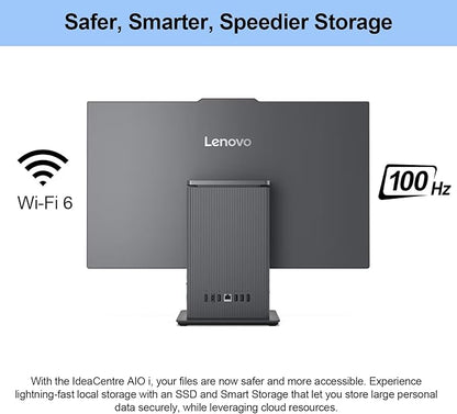 Lenovo 2024 IdeaCentre I Business All-in-One, 27" FHD Touchscreen 100Hz, Intel Core i5-13420H, 16GB DDR5 RAM, 2TB SSD, Wireless Charging Base, Wireless KB & Mouse, Wi-Fi 6, Windows 11 Pro, Grey